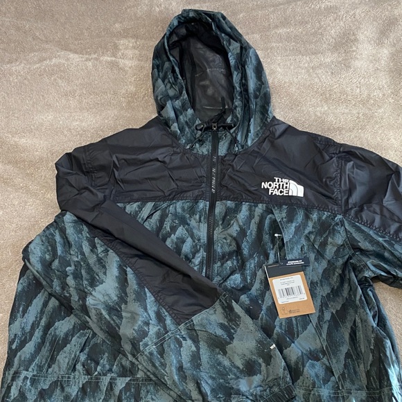 The North Face Other - The North Face Men’s Hooded Windbreaker - Black & Teal Camo